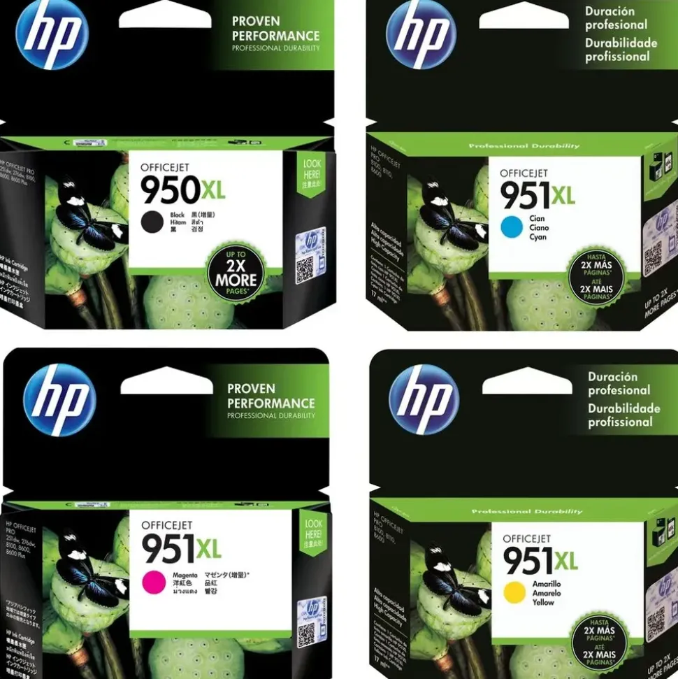 HP 950XL schwarz + 951XL CMY