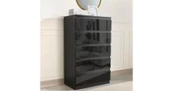 Hti-Living Kenji 70 x 40 x 115 cm Hochglanz Schwarz