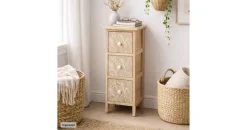 Hti-Living Kommode Melia schmal 26 x 32 x 62 cm Weiß