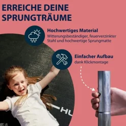 Hudora Fantastic 400V 400 cm inkl. Sicherheitsnetz rot