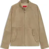 Hugo Regular Fit Lederjacke aus echtem Ziegenleder Modell Loridge Beige, S