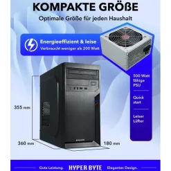 HYPER BYTE Office PC AMD Ryzen 3 3200G 16 GB RAM 1 TB SSD