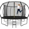 HyperMotion Gartentrampolin 366 cm inkl. Sicherheitsnetz und Leiter Schwarz