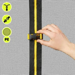 HyperMotion Gartentrampolin 366 cm inkl. Sicherheitsnetz und Leiter Schwarz