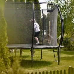 HyperMotion Gartentrampolin 366 cm inkl. Sicherheitsnetz und Leiter Schwarz