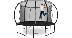 HyperMotion Gartentrampolin 366 cm inkl. Sicherheitsnetz und Leiter Schwarz