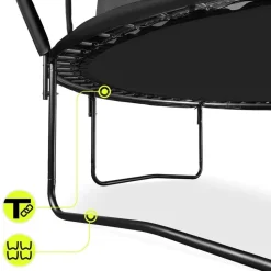 HyperMotion Gartentrampolin 366 cm inkl. Sicherheitsnetz und Leiter Schwarz