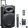 Ibiza Port15VHF-BT mobile 38cm PA-DJ-Anlage PA-Box Bluetooth-Lautsprecher inkl. Funkmikrofon, Fernebdienung (400W RMS, Akku-Betrieb,USB/SD, Radio) schwarz