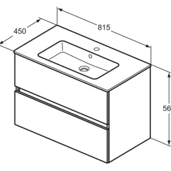 Ideal Standard Eurovit+ Unterschrank und Waschtisch 81 cm Grau