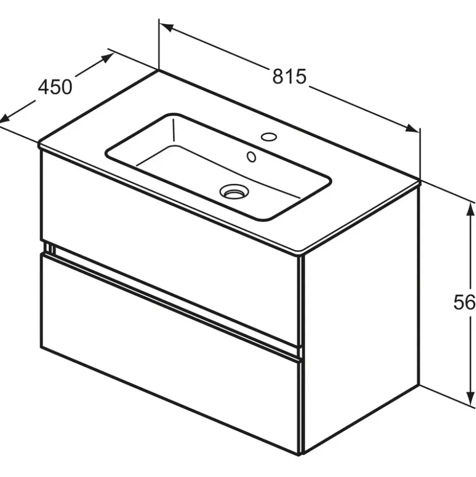 Ideal Standard Eurovit+ Unterschrank und Waschtisch 81 cm Grau