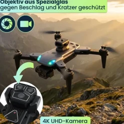 ideoon 4K Drohne mit Kamera Schwenkbar C0 Zertifiziert Faltbar GPS Rückkehr Hinderniserkennung Follow-Me