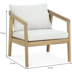 Idimex YAPA Loungeset aus massivem Akazienholz 4-tlg. Natur/Beige
