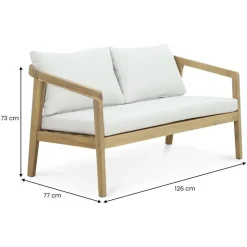 Idimex YAPA Loungeset aus massivem Akazienholz 4-tlg. Natur/Beige