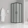 iflair DANIELLE Eckdusche mit Schiebetür rechts 80 x 80 cm schwarz/Sicherheitsglas DK79