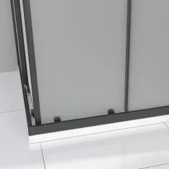 iflair DANIELLE Eckdusche mit Schiebetür rechts 80 x 80 cm schwarz/Sicherheitsglas DK79