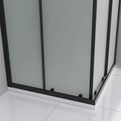 iflair DANIELLE Eckdusche mit Schiebetür rechts 80 x 80 cm schwarz/Sicherheitsglas DK79