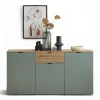 Innostyle INA Sideboard 180 x 90 x 45 cm Schilfgrün / Artisan Eiche