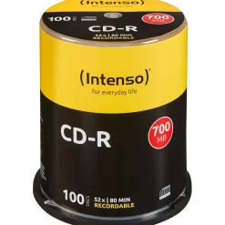 Intenso CD-R 100er Spindel 700MB 52x Speed CD-Rohlinge
