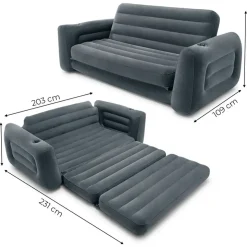 Intex Schlafcouch Futon 2-Sitzer Grau