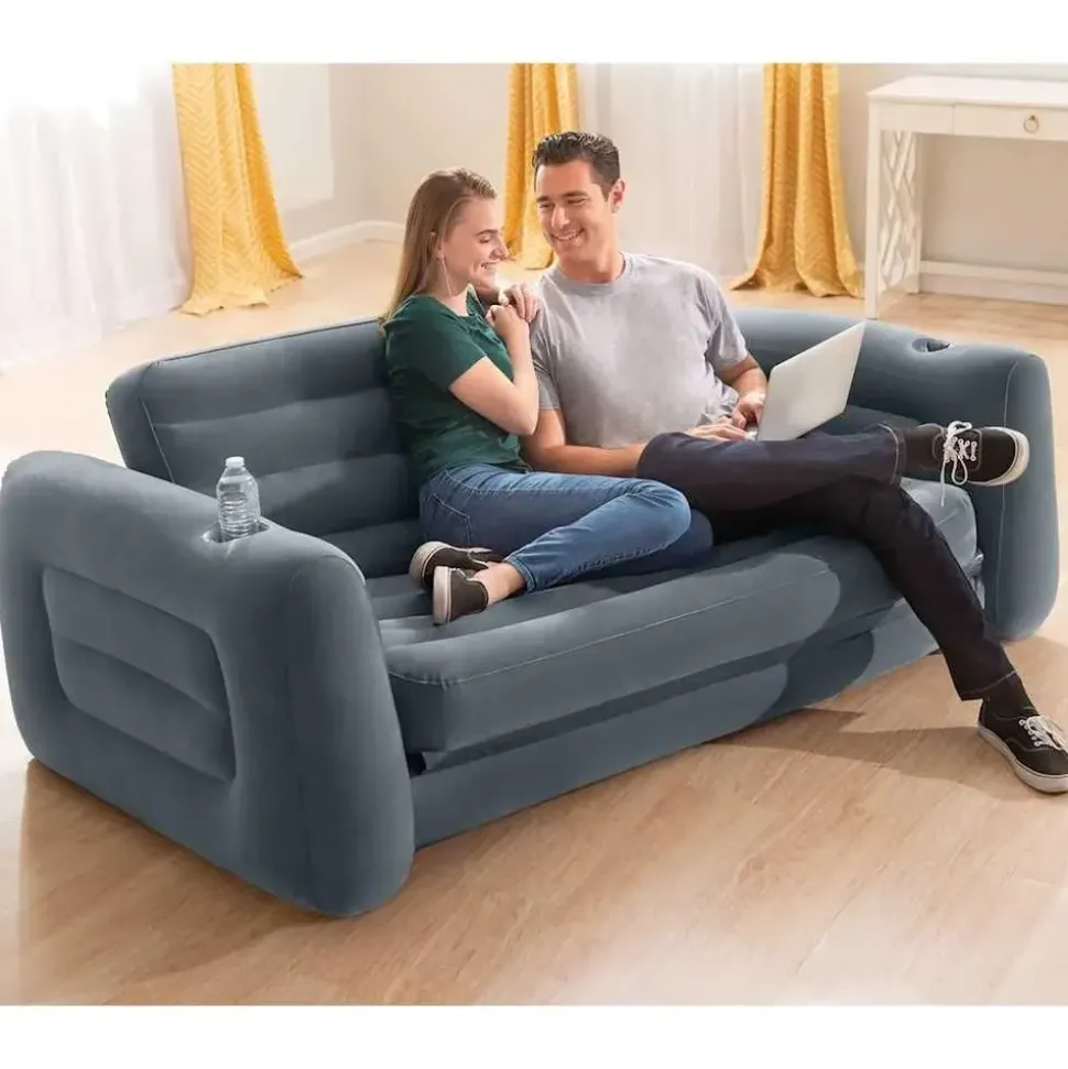 Intex Schlafcouch Futon 2-Sitzer Grau