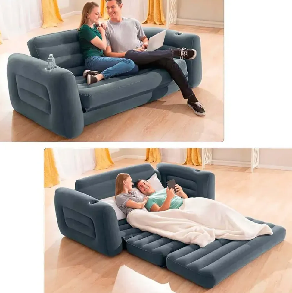 Intex Schlafcouch Futon 2-Sitzer Grau