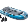Intex Schlauchboot Excursion 4 Blau inkl. Pumpe und Alu-Paddel