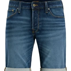 JACK & JONES "JJIRICK JJICON I.K. SHORTS GE 132 SN", Herren, Gr. XS, N-Gr, blau (blau denim), Web, Obermaterial: 48% Baumwolle, 26% Viskose, 25% Polyester, 1% Elasthan, unifarben, regular fit kniefrei, Hosen Shorts, im Five-Pocket Style