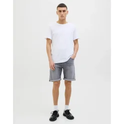 JACK & JONES Shorts JJIORIGINAL mit stylischem Aufschlag und Knopfleiste Baumwollmischung, regular fit grau XS