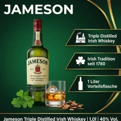 Jameson Triple Distilled Blended Irish 40% vol 1 l