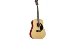 J & D D-80 NT Westerngitarre, Akustik-Gitarre für Anfänger und Einsteiger, Acoustic Guitar, Dreadnought mit Natural Hochglanz Fichtendecke