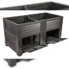 Jelenia Plast Hochbeet klassisch mit Staufächern 150 x 76 x 78 cm anthrazit