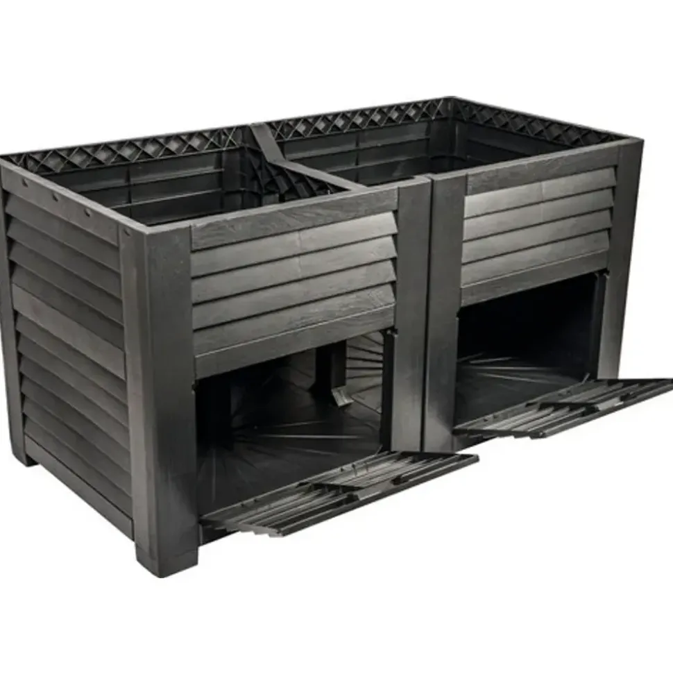 Jelenia Plast Hochbeet klassisch mit Staufächern 150 x 76 x 78 cm anthrazit