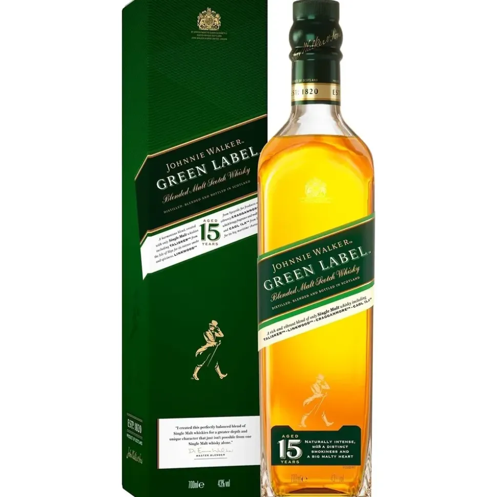Johnnie Walker 15 Years Old Green Label Blended Scotch 43% vol 0,7 l Geschenkbox
