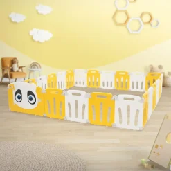 joyz Laufgitter, Gelb, Kunststoff, Quadratisch, 240x53x240 cm, Babymöbel, Laufstall Baby