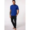 Jp1880 Schlafanzug Schlafanzug Homewear Zweiteiler lange Hose Blau 3XL