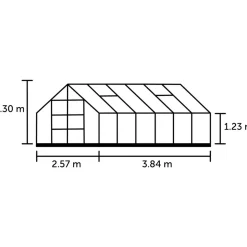 Juliana Universal 128 Alu schwarz Blankglas 3 mm 9,9 m2