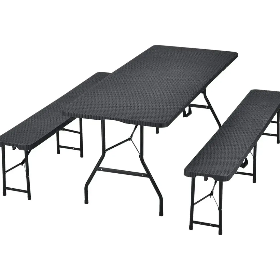 Juskys Amberg Set 3-tlg. schwarz klappbar