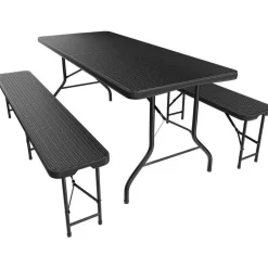 Juskys Amberg Set 3-tlg. schwarz klappbar