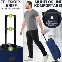 Juskys Athen Koffer-Set 5-tlg. blau