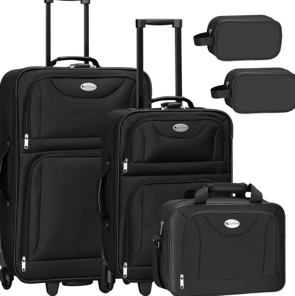 Juskys Athen Koffer-Set 5-tlg. schwarz