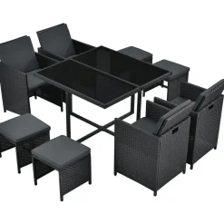 Juskys Baracoa L 9-tlg. schwarz/grau