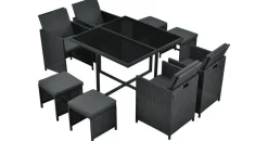 Juskys Baracoa L 9-tlg. schwarz/grau