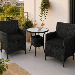 Juskys Bayamo Set 3-tlg. schwarz/grau
