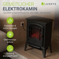 Juskys Elektrokamin 2000 W Schwarz