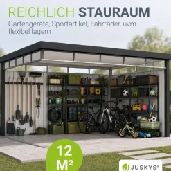 Juskys Gerätehaus Luzern 12 m2 Anthrazit