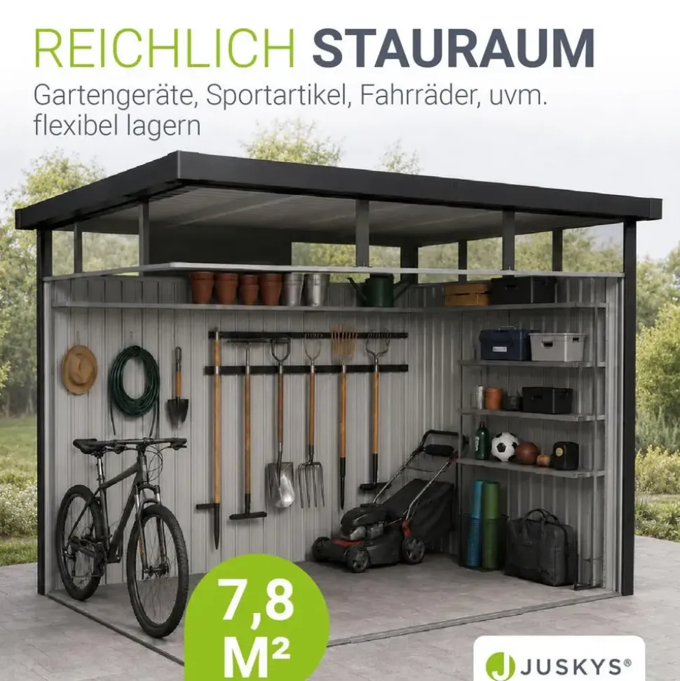 Juskys Gerätehaus Luzern 7,8 m2 Anthrazit