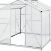 Juskys Gewächshaus Aluminium Silber HKP 4 mm 4,75 m2