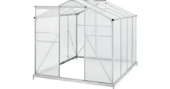 Juskys Gewächshaus Aluminium Silber HKP 4 mm 4,75 m2