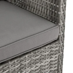 Juskys 2in1 Polyrattan Gartenmöbel Jamaika 4-tlg. grau