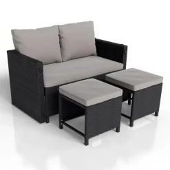 Juskys Jamaika Set 7-tlg. Schwarz/Grau